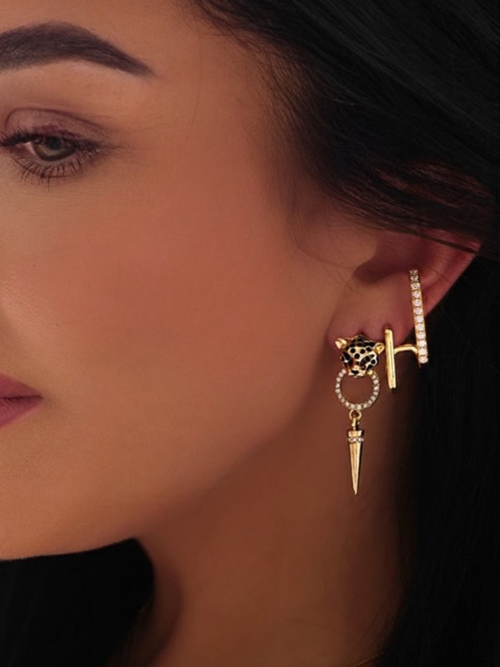New Pebby Forevee Jaxon Jaguar Spike Statement Earrings